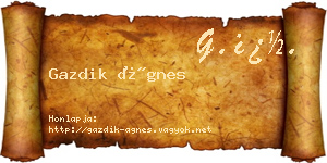 Gazdik Ágnes névjegykártya