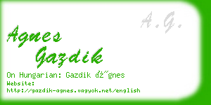 agnes gazdik business card